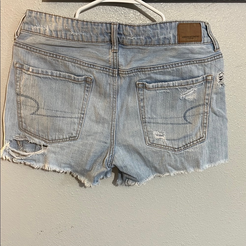 American Eagle Outfitters Blue Jean Shorts Distressed Casual - Picture 5 of 5